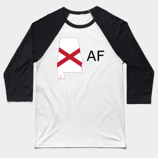 Alabama Flag State Outline AF (black) Baseball T-Shirt